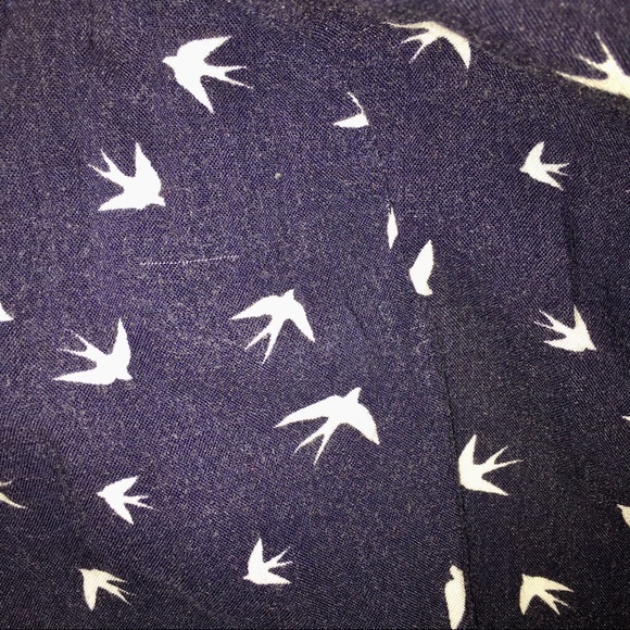 Sundress w/ Birds Cut Out Back Sleeveless Asymmetrical Navy Adam Levine Large - Picture 2 of 16